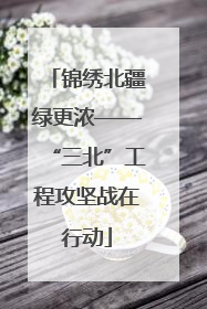 锦绣北疆绿更浓——“三北”工程攻坚战在行动