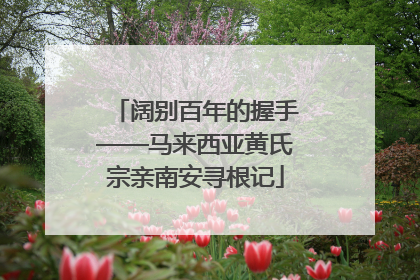 阔别百年的握手——马来西亚黄氏宗亲南安寻根记
