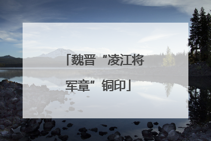 魏晋“凌江将军章”铜印