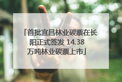 首批宜昌林业碳票在长阳正式签发 14.38万吨林业碳票上市