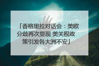 香格里拉对话会：美欧分歧再次显现 美关税政策引发各大洲不安