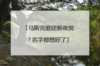 马斯克要建新政党？名字都想好了