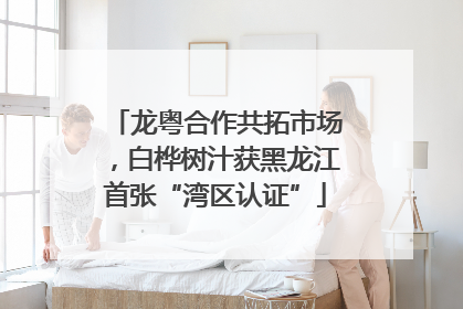 龙粤合作共拓市场，白桦树汁获黑龙江首张“湾区认证”