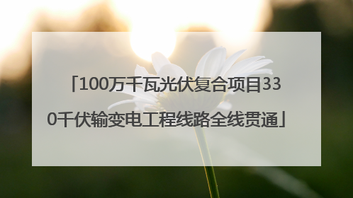 100万千瓦光伏复合项目330千伏输变电工程线路全线贯通