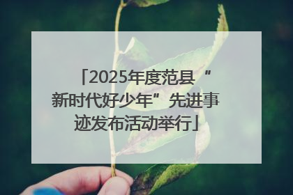 2025年度范县“新时代好少年”先进事迹发布活动举行