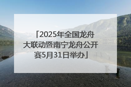 2025年全国龙舟大联动暨南宁龙舟公开赛5月31日举办