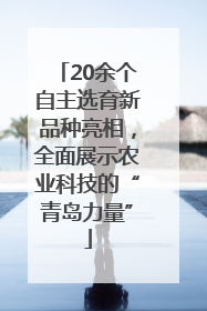 20余个自主选育新品种亮相，全面展示农业科技的“青岛力量”