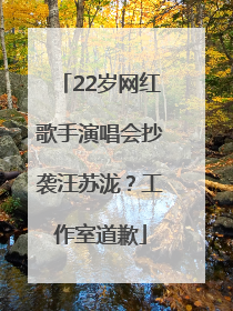 22岁网红歌手演唱会抄袭汪苏泷？工作室道歉