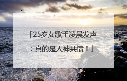 25岁女歌手凌晨发声：真的是人神共愤！