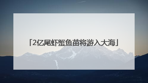 2亿尾虾蟹鱼苗将游入大海