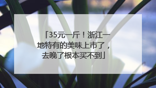 35元一斤！浙江一地特有的美味上市了，去晚了根本买不到
