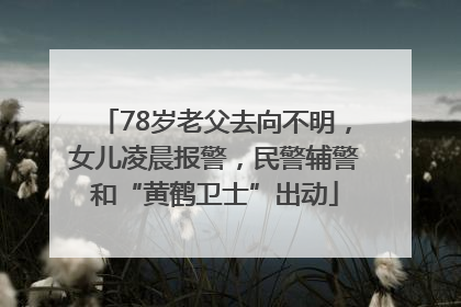 78岁老父去向不明，女儿凌晨报警，民警辅警和“黄鹤卫士”出动