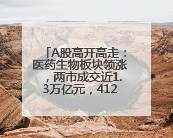 A股高开高走：医药生物板块领涨，两市成交近1.3万亿元，4120股收涨