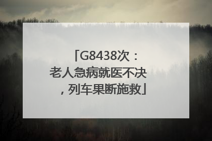 G8438次：老人急病就医不决，列车果断施救